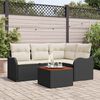 vidaXL Gartensofa-set mit Kissen 5 pcs Schwarz Poly-Rattan