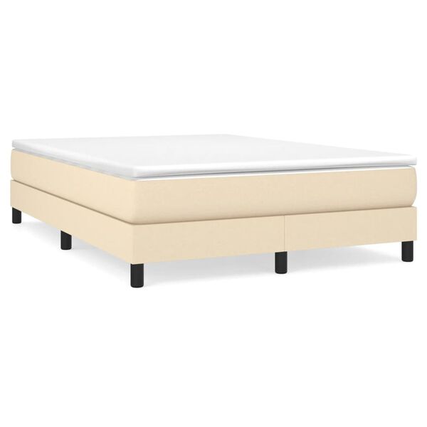 vidaXL Boxspringbettgestell Creme 140x190 cm Stoff