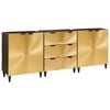 vidaXL Sideboard 3 pcs Schwarz und Gold 60 x 33 x 75 cm