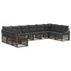 vidaXL Gartensofa-set 10 stk. Grau Poly-Rattan