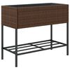 vidaXL Hochbeete mit Ablage 2 Stk. Braun 90x40x75 cm Poly Rattan