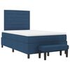 vidaXL Boxspringbett mit Matratze mit Kopfteil Blau 120 x 200 cm Stoff