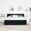 vidaXL Boxspringbett mit Matratze mit LED Schwarz 180 x 200 cm Stoff
