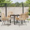 vidaXL Garten Essgruppe mit Kissen 5 pcs Braun Poly-Rattan