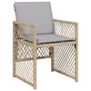 vidaXL 9-tlg. Garten-Essgruppe mit Kissen Beige Poly Rattan