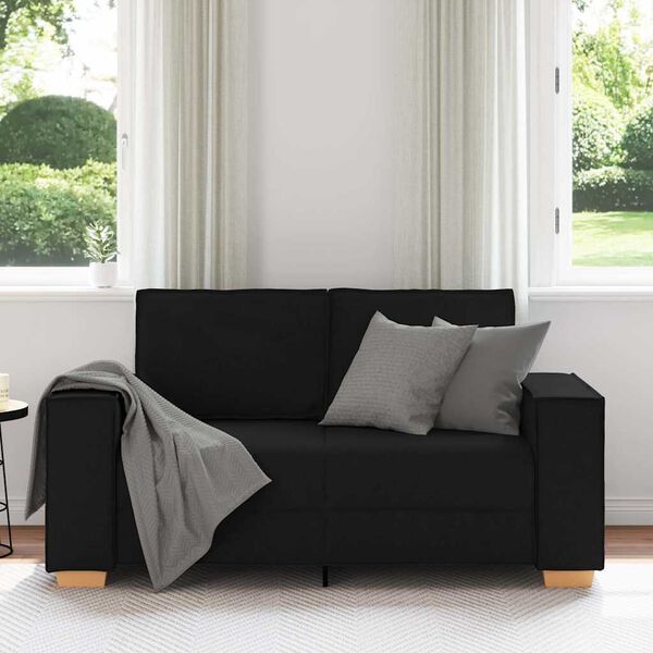 vidaXL 2-Sitzer Sofa Schwarz 160x78x84 cm Stoff