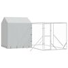 vidaXL Outdoor-Hundezwinger mit Dach Silbern 4x4x2,5m Verzinkter Stahl