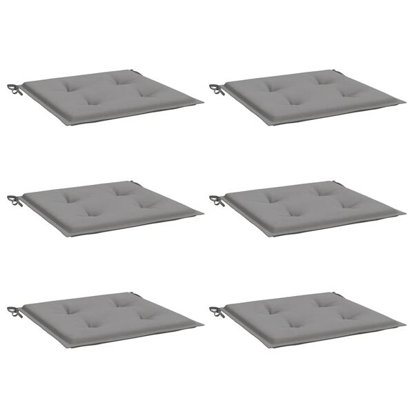 vidaXL Gartenstuhl-Kissen 6 Stk. Grau 40x40x4 cm Oxford-Gewebe