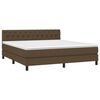 vidaXL Boxspringbett mit Matratze & LED Dunkelbraun 160x200 cm Stoff
