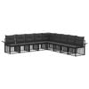 vidaXL Outdoor-Sofagarnitur 9 pcs Schwarz und Dunkelgrau Polyester