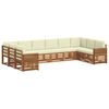 vidaXL Sofagarnituren 10 pcs Natur und Creme Massivholz Akazie
