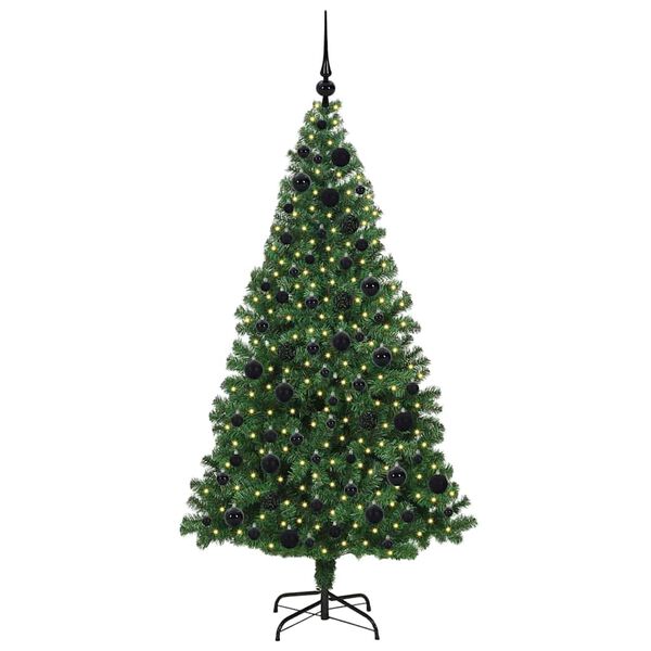 vidaXL K&uuml;nstlicher Weihnachtsbaum mit 300 LEDs mit St&auml;nder Gr&uuml;n 180 cm