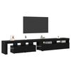 vidaXL TV-Schr&auml;nk 2 pcs Schwarz Eichen-Optik 260 x 37 x 40 cm