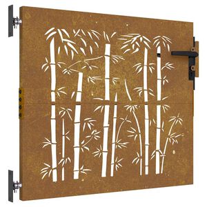 vidaXL Gartentor 85x200 cm Cortenstahl Bambus-Design