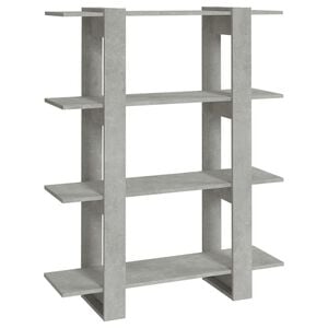vidaXL B&uuml;cherregal/Raumteiler Betongrau 100x30x123,5 cm