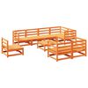vidaXL 9-tlg. Garten-Sofagarnitur Wachsbraun Massivholz Kiefer