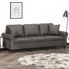 vidaXL 3-Sitzer-Sofa mit Kissen Grau 180 cm Kunstleder
