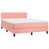 vidaXL Boxspringbett mit Matratze Rosa 140x200 cm Samt