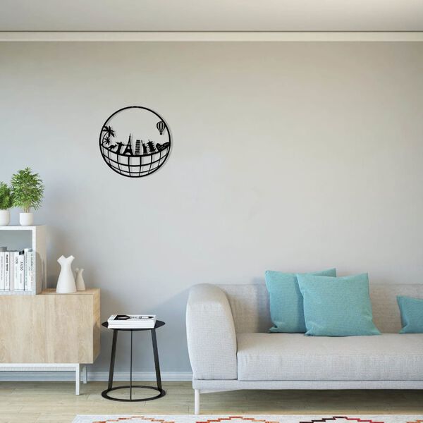 Homemania Wanddekoration Weltkarte 10 50x50 cm Metall Schwarz