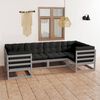 vidaXL 6-tlg. Garten-Lounge-Set mit Kissen Grau Massivholz Kiefer