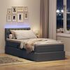 vidaXL Bett mit Stauraum und LED mit LED Dunkelgrau 90 x 200 cm Stoff