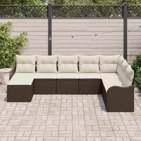 vidaXL Gartensofa-set Braun Poly-Rattan