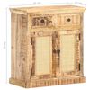 vidaXL Sideboard 65x32x70 cm Mango Massivholz und Naturgeflecht