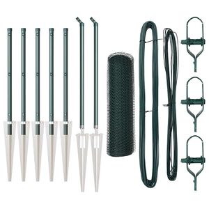vidaXL Zaunpfosten Gr&uuml;n 10 x 0,4 m (13 mm Mesh) Stahl und PVC