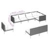 vidaXL 10-tlg. Garten-Lounge-Set mit Kissen Poly Rattan Dunkelgrau