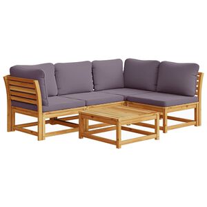 vidaXL 5-tlg. Garten-Lounge-Set mit Kissen Massivholz Akazie