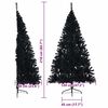 vidaXL K&uuml;nstlicher vorbeleuchteter Weihnachtsbaum Schwarz 210 cm PVC
