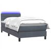 vidaXL Boxspringbett mit Matratze & LED Dunkelgrau 100x220 cm Samt
