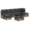 vidaXL Gartensofa-set 8 stk. Grau Poly-Rattan