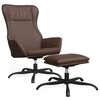 vidaXL Relaxsessel mit Hocker Gl&auml;nzend Braun Kunstleder