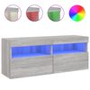 vidaXL TV-Wandschrank mit LED-Leuchten Grau Sonoma 100x30x40 cm