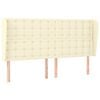 vidaXL Kopfteil mit Ohren Creme 183x23x118/128 cm Kunstleder