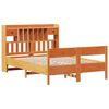 vidaXL Massivholzbett mit Regal ohne Matratze Wachsbraun 150x200 cm