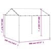 vidaXL Pavillon Wei&szlig; 4 x 4 x 2,6 m Stahl und Polyester