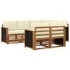vidaXL Outdoor-Sofagarnitur 7 stk. Natur und Creme