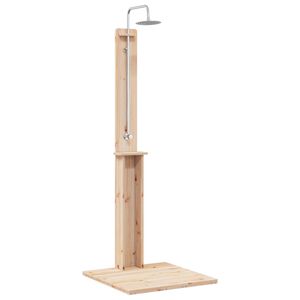 vidaXL Gartendusche 206 cm Massivholz Kiefer und Edelstahl Natur