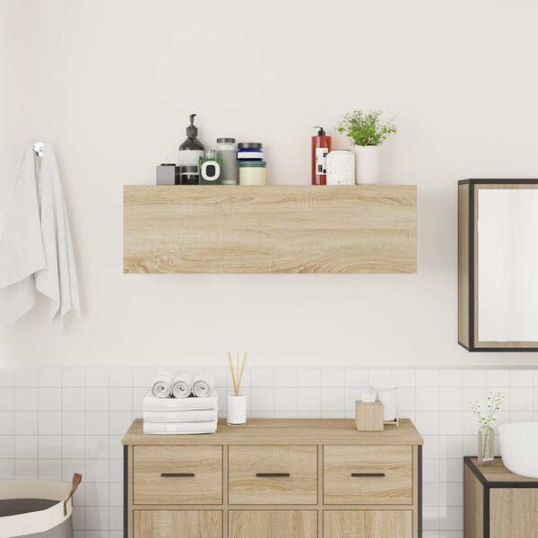 vidaXL Bad-Wandschrank Sonoma-Eiche 100x25x30 cm Holzwerkstoff