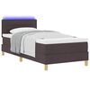vidaXL LED Boxspringbett mit Matratze Dunkelbraun 90 x 190 cm Stoff