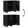 vidaXL Sideboard Schwarz Eichen-Optik 90 x 34 x 80 cm Holzwerkstoff