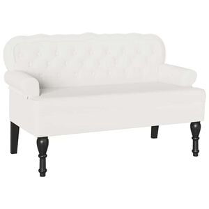 vidaXL Chesterfield Bank Wei&szlig; 119,5 x 64,5 x 75 cm Kunstleder