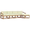 vidaXL Outdoor-Sofagarnitur 5 Stk. Natur und Creme