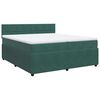 vidaXL Boxspringbett mit Matratze Dunkelgr&uuml;n 200x200 cm Samt