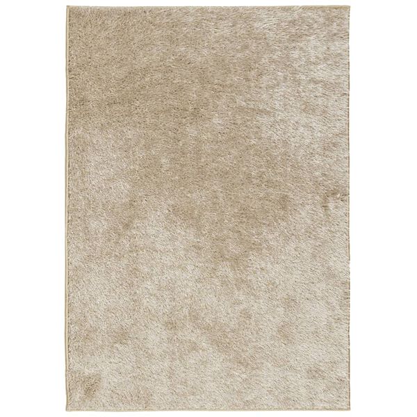 vidaXL Teppich ISTAN Hochflor Gl&auml;nzend Beige 140x200 cm