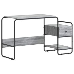 vidaXL Schreibtisch mit Stauraum Sonoma-Grau 131,5 x 50 x 75,5 cm
