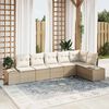 vidaXL Gartensofa-set mit Speicher 6 pcs Beige und Creme Poly-Rattan