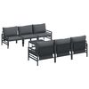 vidaXL Gartensofa-set 7 stk. Schwarz Stahl